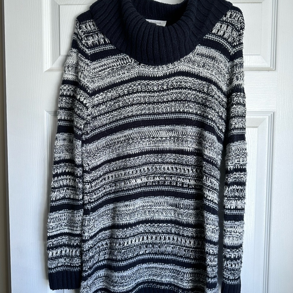 Striped Navy Blue and White Maternity Sweater